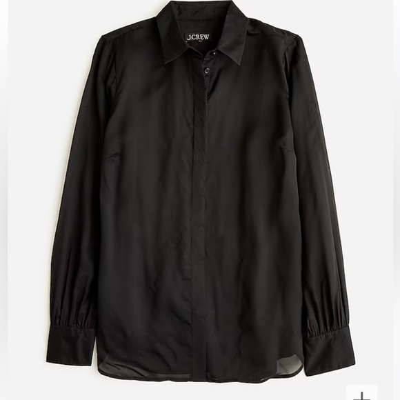 J crew Button-up shirt in sheer organza black - Picture 1 of 4